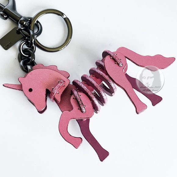 Coach Unicorn Bag Charm Small Pink Sparkles Rare NWOT - Picture 4 of 7